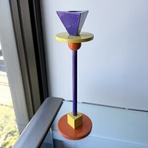 Anna Efverlund Ikea Enameled Metal KONFETTI Candlestick Holder Memphis Style 10"